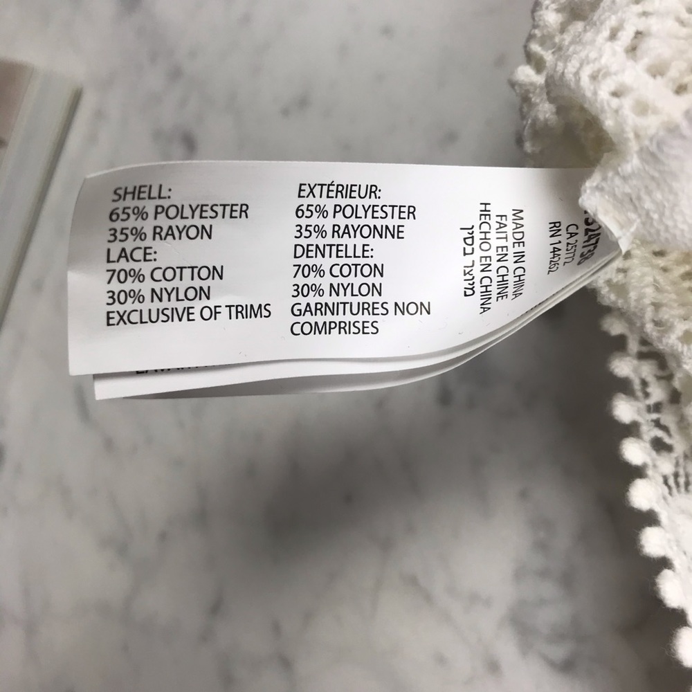 NWT Dex Scoop Neck White Knit Lace Trim Tank Top - Picture 8 of 8